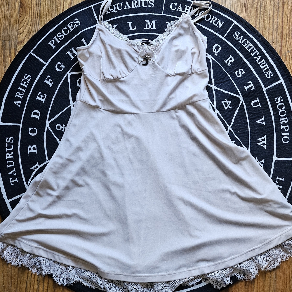 Killstar Cream Velvet Dress